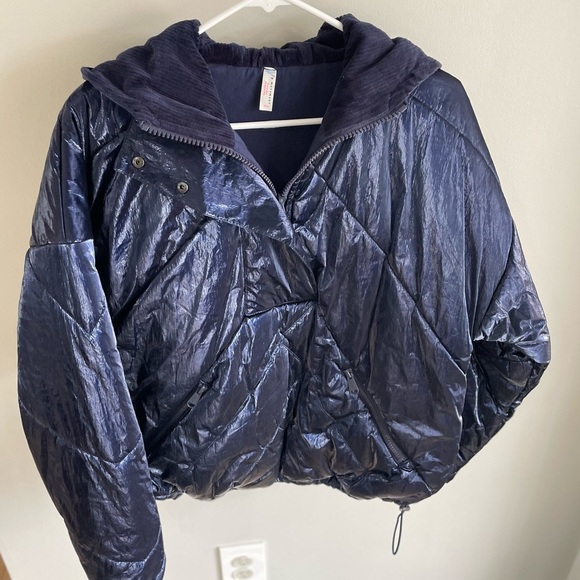 Free People Movement Polar Ice Puffer Jacket - Metallic Blue - Extra Small XS - Picture 5 of 13